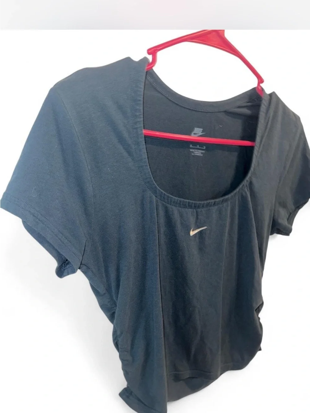 Nike Women's Teal Scoop Neck Short Sleeve Top with White Swoosh